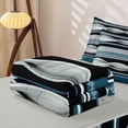 thumbnail image 6 of Homewish Vintage Spiral Lines Zipper Twin Comforter Sets with Fitted Sheet and 2 Pillowcases,Retro Geometric Zipper Bedding Set,Light Gray Reversible,4pcs, 6 of 8
