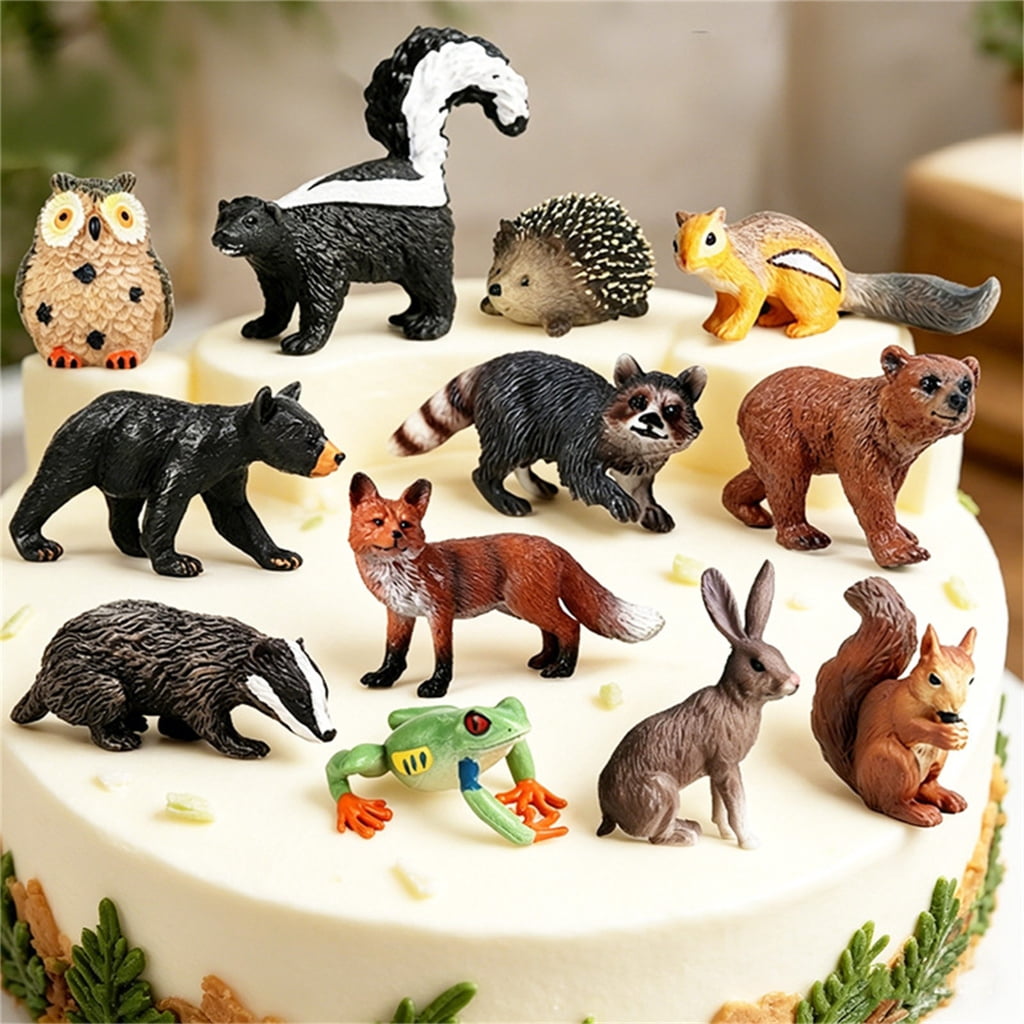 Miiottaa Realistic Forest Animal Figures Set Plastic Wildlife Models For Kids Education Decor