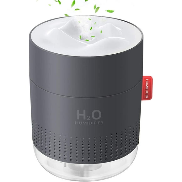 Humidificateur Portable FoPcc 500ml, Mini Humidificateur à Brume Froide avec Veilleuse, Humidificateur Personnel USB Arrêt Automatique, Ultra-Silencieux, 2 Modes de Pulvérisation, Adapté aux Voyages de Bureau à Domicile pour Bébé (Gris)