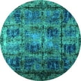thumbnail image 1 of Ahgly Company Machine Washable Indoor Round Persian Turquoise Blue Bohemian Area Rugs, 6' Round, 1 of 4