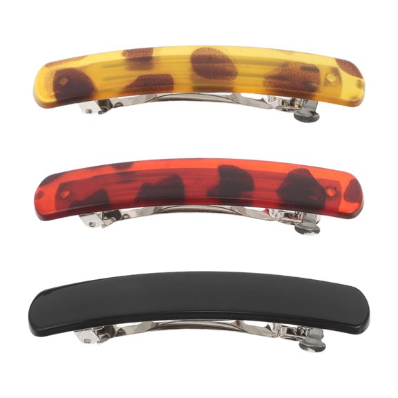 ETEREAUTY 3Pcs Fashionable French Barrette Clips, Multi-Color, Ideal for Thin Hair and Office