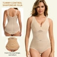 thumbnail image 3 of MISS MOLY Shapewear Bodysuit for Women Tummy Control Body Shaper V Neck Shapewear with Snap Crotch, 3 of 5