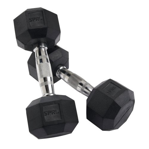SPRI Deluxe Rubber Dumbbells - 12Lb