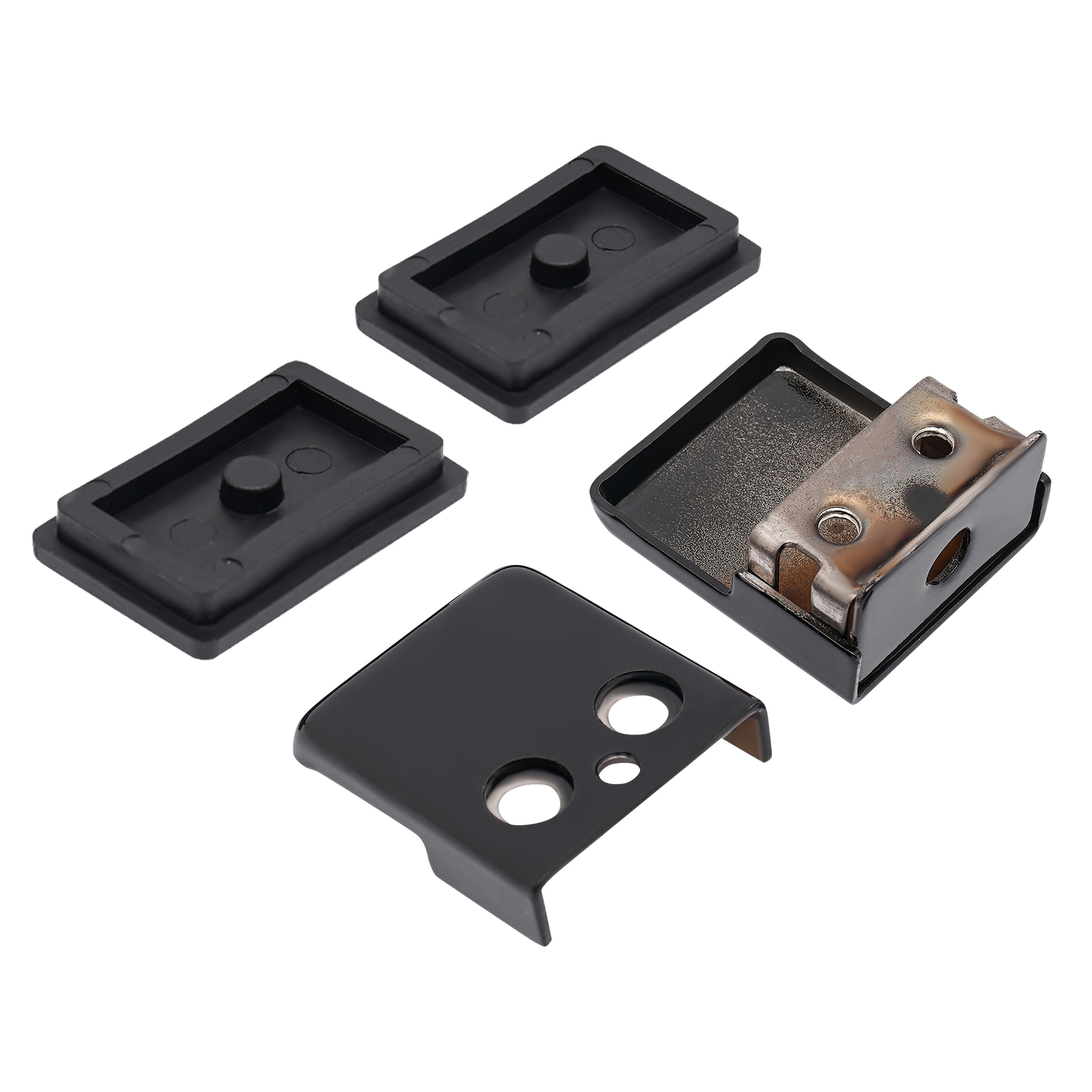 Stainless Steel Glass Clamp Clip, Black Glass Clamp Clip 8 Pieces Modern Black Square 201 Stainless Steel Glass Clamp Clip