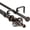 Bronze, variant on Urbanest Adjustable Double Curtain Rod Set Portia Flat Button Finials – 1″ Front & 5/8″ Back Rod With Black Rod, 48–84 Inches