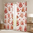 thumbnail image 2 of jejeloiu Brown Kawaii Capybara Black Out Curtains,Pink Cherry Blossom Curtains Pack of 2 (42x63 Each) For Teens, 2 of 6