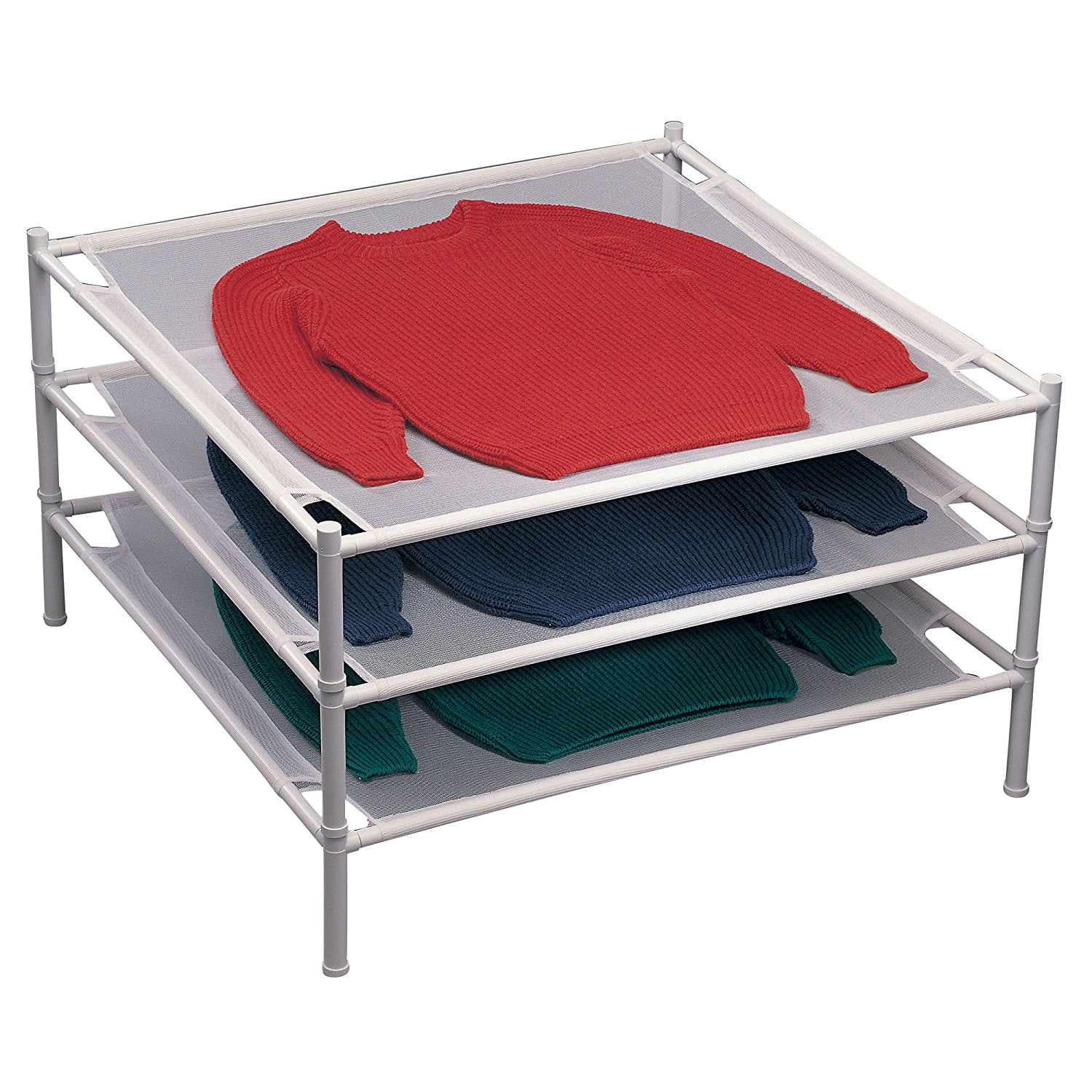 04004 Stackable Mesh Laundry Drying Rack Whitemesh Netting For