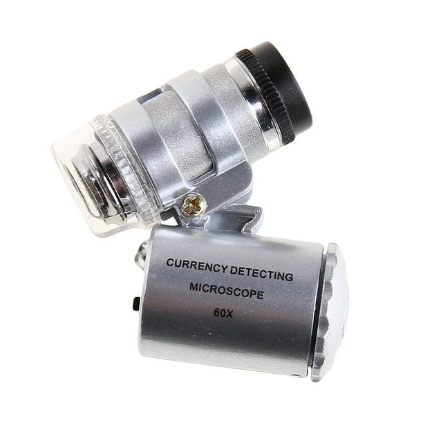 Mini Microscopio Bolsillo Mano 60x Lupa Joyero Lupa LED Tendencia