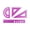 Purple, variant on 15cm Aluminum Alloy Ruler Set 4-Piece Red Metal Straight Edge Triangle Protractor For Students Drafting