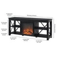 thumbnail image 5 of Evelyn&Zoe Sawyer Rectangular TV Stand with Log Fireplace for TV's up to 65" in Black, 5 of 8