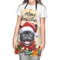 thumbnail image 2 of Merry Christmas Santa French Bulldog Scarf Twinkling Lights Xmas Holiday Apron Dog Lover Gifts for Cooking Grilling Baking Painting Gardening - 00022, 2 of 5