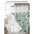 thumbnail image 4 of No Hook Cloth Fabric Shower Curtain with Snap in Liner, Boho Sage Green Floral Waterproof Shower Curtains Set with See Through Top Window, Farmhouse Botanical Vintage Paisley Flower 72"x72", 4 of 6