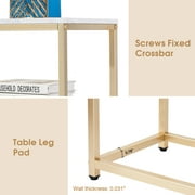 Ivinta Furniture Narrow Console Table, White Marble Sofa Table Small TV Entryway Table with Storage Shelf, Buffet Table for Hallway Living Room, 47.2 inch