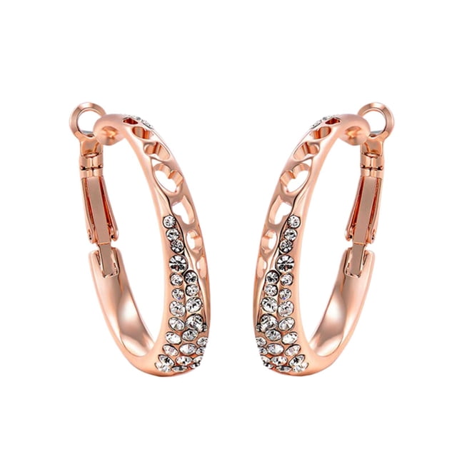 Female Rhinestone Inlaid Big Ear Hoop Ring Earrings Personalized Ear Jewelry