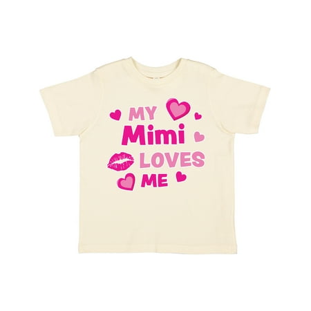 

Inktastic Valentine s Day My Mimi Loves Me Hearts and Lips Gift Toddler Boy or Toddler Girl T-Shirt