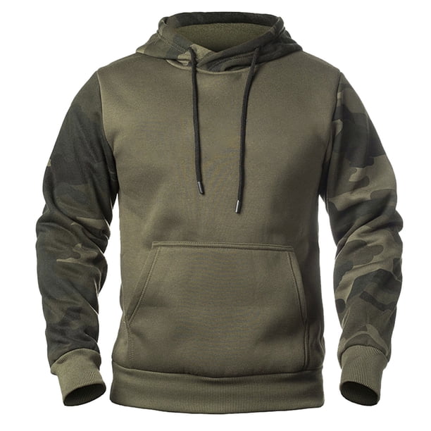 Gibobby Sudaderas con capucha para hombre Sudadera con capucha de forro polar casual de gran tamaño(Verdemilitary,G)