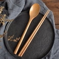 thumbnail image 2 of Wooden For Eating Chopsticks Soup Strring Mixing Set Korean Wood spoon Handle Kitchen，Dining & Bar, 2 of 9