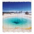 thumbnail image 3 of Ambesonne Yellowstone Shower Curtain, Spring Hot Volcano, 69"Wx70"L, Turquoise Blue, 3 of 5