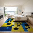 thumbnail image 3 of ODIKA Guitar Music Notes Bold Abstract Rock Border Grunge Hip Vintage Non-Slip Chair-Friendly for Dining Room, Basement, Large Office, 3 of 7