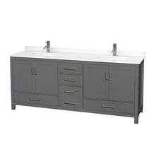 Wyndham Collection Wcs141480d-Qtz-Unsmxx Sheffield 80" Free Standing Double Basin Vanity