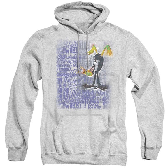 Looney Tunes Graffiti Duck Adult Pullover Hoodie Sweatshirt Athletic Heather