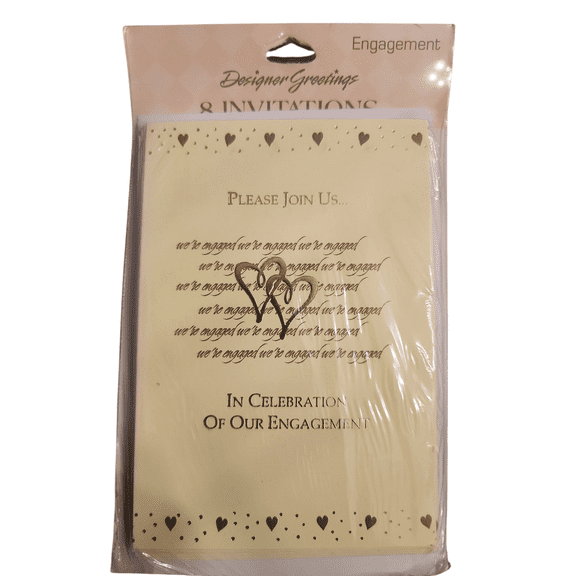 Engagement Greeting Cards Invitations 8 Pack With Envelopes