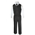 thumbnail image 3 of 6pc Formal Baby Boy Toddler Black Vest Necktie Suit Outfit w/ Color Vest Set S-7, 3 of 4