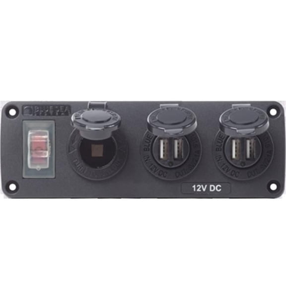 12VDC Socket & Two USBs Water-Resistant Accessory Exterior Panel