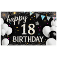 thumbnail image 2 of Happy 18th Birthday Banner with Fireworks Balloons and Bunting Background Party Decorations for Birthday Celebrations Party Supplies Photography Props Photo Backdrop Decor, 2 of 8