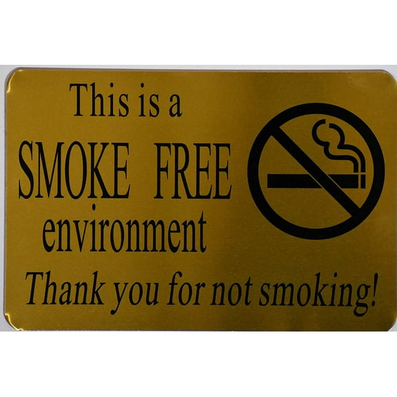 This is Smoke Free Environment Sign (Gold, Aluminium 6X9)