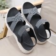 thumbnail image 4 of Sandalias deportivas Sandalias con tiras y puntera abierta Sandalias de playa de verano para mujer (Negro 37), 4 of 9
