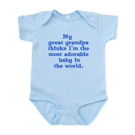 CafePress - Great Grandpa Loves Me Infant Bodysuit - Baby Light Bodysuit Size Newborn - 24 Months