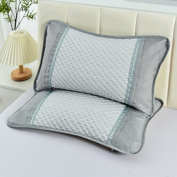 Funda de almohada de verano de seda helada, funda de almohada para el hogar, funda de almohada desmontable y lavable, funda de almohada de verano de seda helada, funda de almohada fresca, funda de alm