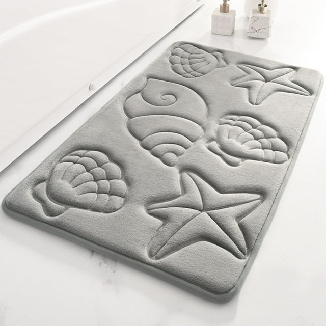 Blateno Bathroom Water-Absorbent Door Mat Quick-Dry Entry Mat For Shower Room Solid Color Non-Slip Rug For Toilet Entrance