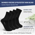 thumbnail image 3 of UNEEI Diabetic Grip Socks for Men Women, 4 Pairs Bamboo Viscose Wide Non Slip Socks, Non Binding Seamless Socks for Swollen Feet, Size 13-15, 3 of 7