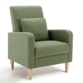 thumbnail image 6 of Upholstered Fabric Accent Chairt, Lounge Seat Armchair with Removable Pillow and Sturdy Wood Legs, Green, Set of 1, 6 of 9