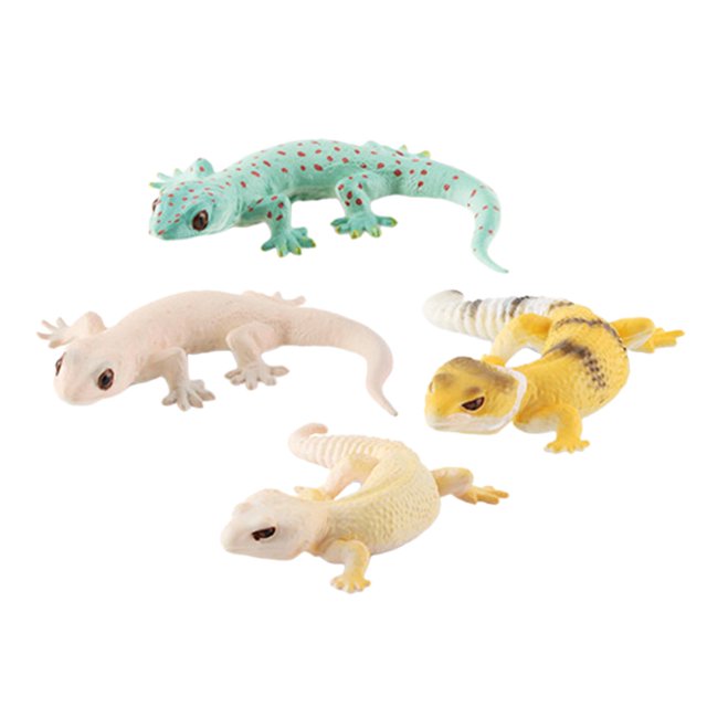 Milaget 4x Mini Lizards Toy Gifts Decorations Animal Figures for Sand Table Scene Layout