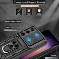 thumbnail image 3 of Compatible with Samsung Galaxy S23 Case,Galaxy S23 case with HD Screen Protector with Slide Camera Cover, 360°Rotation Ring Kickstand [Military Grade] Case for Samsung Galaxy S23,Black, 3 of 15