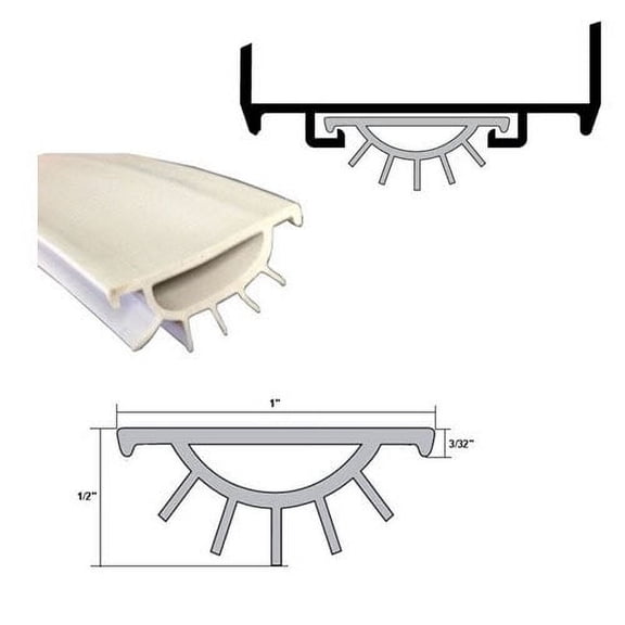 Pemko EV9GR Replacement Gray Vinyl Weatherseal for Door Bottom Door Shoes for 36" Door
