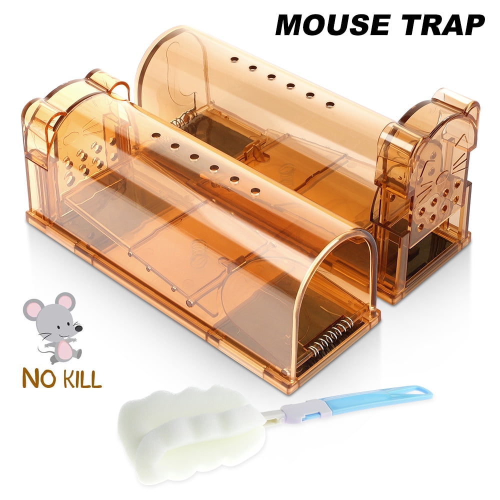 Humane Mouse Trap 2 Pack, Reusable Rodent Trap 20cm Large, Mice Catcher