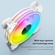 thumbnail image 4 of COOLMOON 12cm Silent 4Pin PWM 5V 3Pin ARGB Aura Sync Case Ventilador de refrigeración Blanco, 4 of 9
