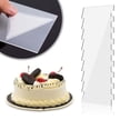 thumbnail image 4 of FNNMNNR 4 Pieces Large Clear Acrylic Cake Scraper Set Cakes Smoother Scraper Cake Stripes Edge Contour Comb for DIY Icing Frosting Buttercream Cream Decorating Kitchen Baking Tool, 4 of 7