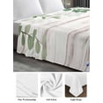 thumbnail image 6 of Eucalyptus Flowers King Size Flat Sheet, Wrinkleproof & Fadeproof Cooling Flat Bed Sheet Only, Blue Floral Green Vintage Wood Grain Breathable Soft Bedding Top Sheets 105 x 98 Inches, 6 of 8