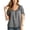 Black, variant on Womens Plaid Button Down Tshirts Summer Loose Drawstring Short Sleeve Crewneck Gingham Tops Casual Tunic Blouse