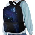thumbnail image 4 of Uourmeti Midnight Galaxy Cat Multiple Pockets School Travel Bag for Hiking Shopping, Spacious Storage Large Capacity Bookbag Smooth Zipper Daypack, 4 of 6
