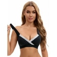 thumbnail image 4 of Unique Bargains Women's Lace Polka Dots Wirefree Sleep Nursing Bras L Black, 4 of 6