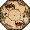 thumbnail image 1 of Unique Loom Barnyard Rooster Design Area Rug 7' 11 x 7' 11 Octagon Ivory/Olive, 1 of 1