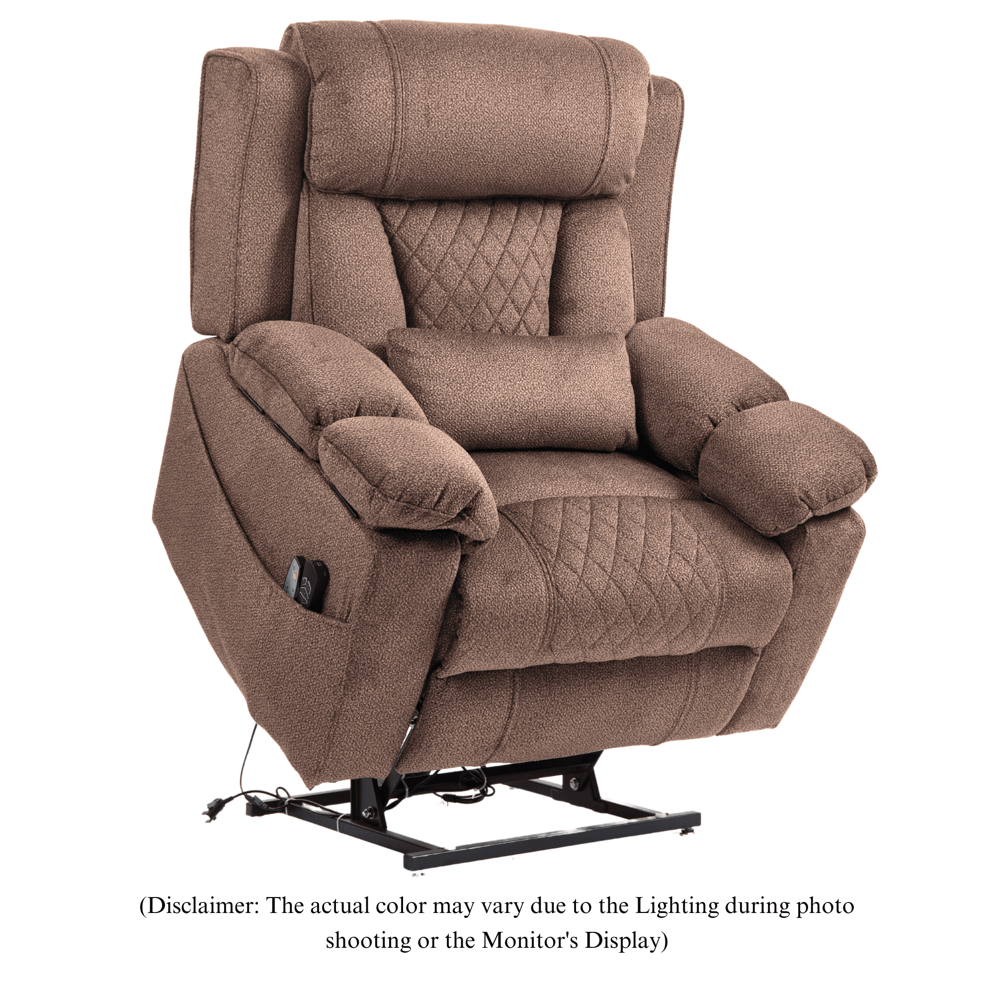 Lift Chair for Elderly Big Man Recliner Adult 28-Inch Wide Seat – Lay Flat Lift Recliner with Heat Massage - Flip Arm Storage Cup Holders - USB Type C Charging - Big Tall 400 lbs