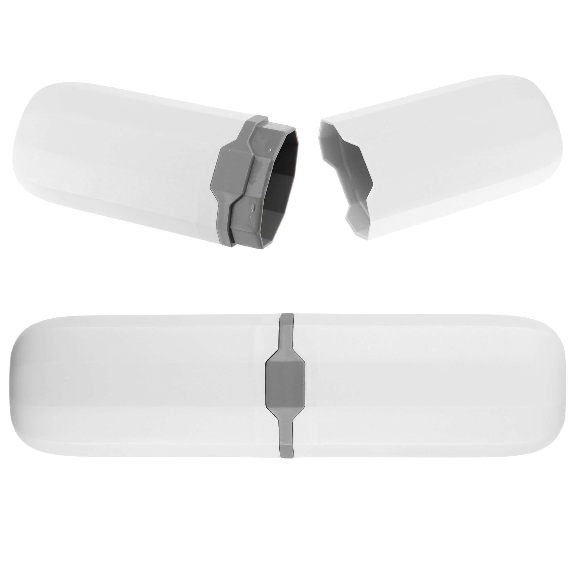 Unique Bargains Toothbrush Case Traveling Toothbrush Holder Case Plastic White 7.87"x2.17"