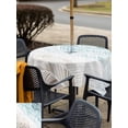 thumbnail image 5 of Outdoor Tablecloth with Umbrella Hole for Patio/Picnic/Party/Camping, Ombre Brown Blue Waterproof Table Cloth Square Cover Washable, Summer Coastal Ocean Sea Beach Wave (54"x 54"), 5 of 8